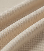 High Waisted Drawstring Wide Leg Side Stripe Waffle Casual Trousers with Pockets — Oat Milk — view 7