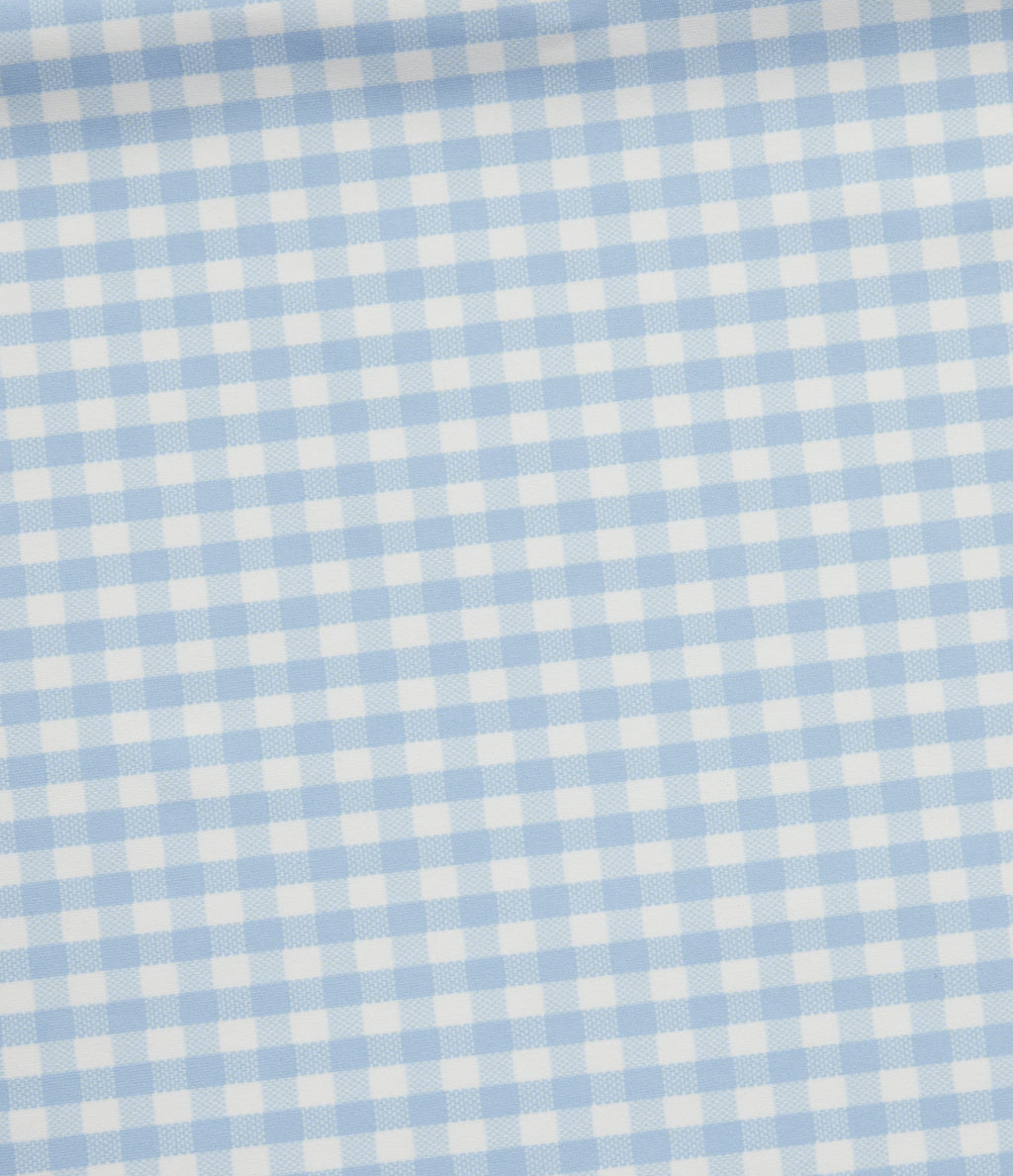 High Waisted Plaid Bootcut Work Trousers with Pockets — Blueberry Milk Gingham — view 8