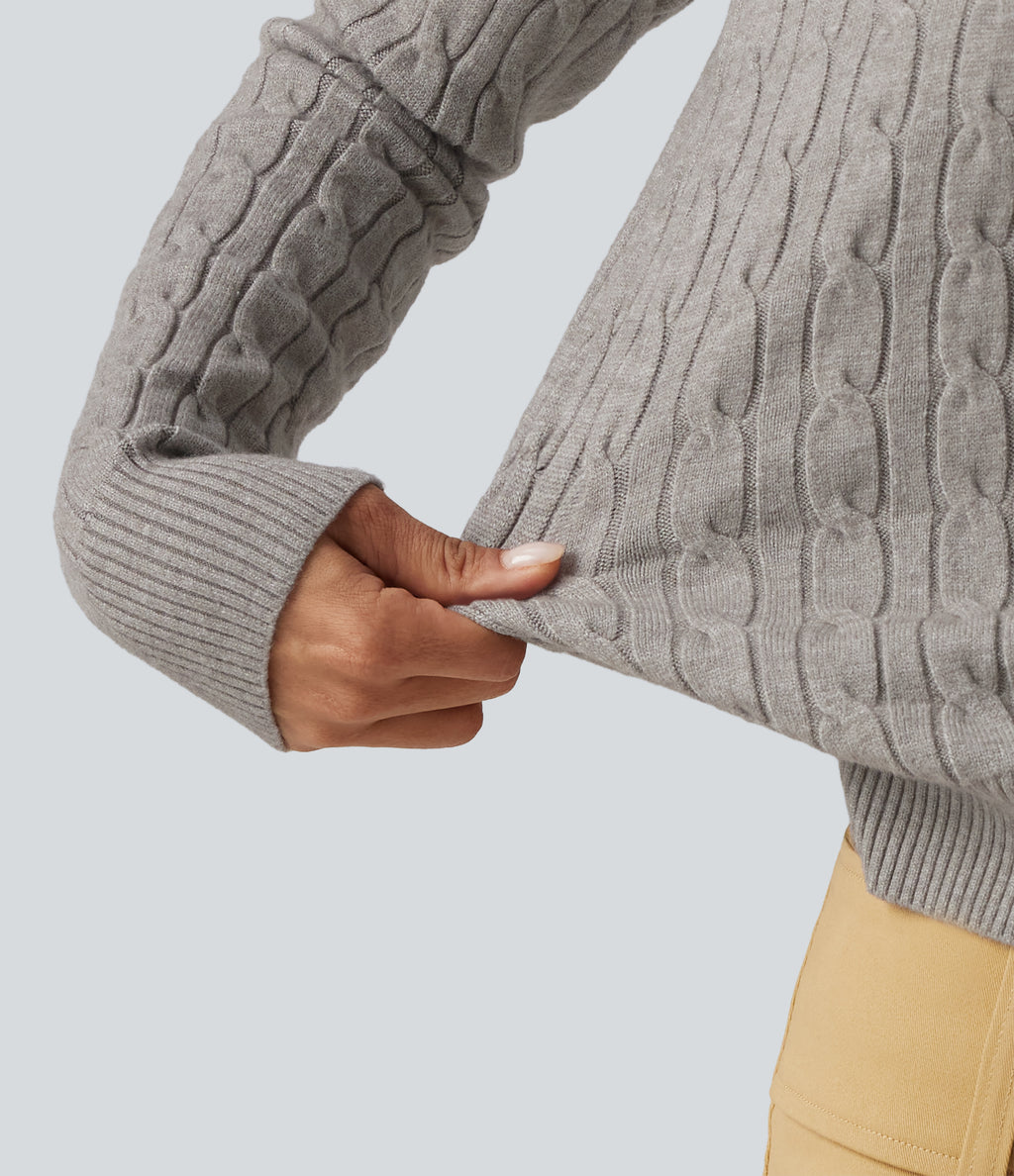 Round Neck Long Sleeve Work Jumper — Mud Tea Gray — view 5