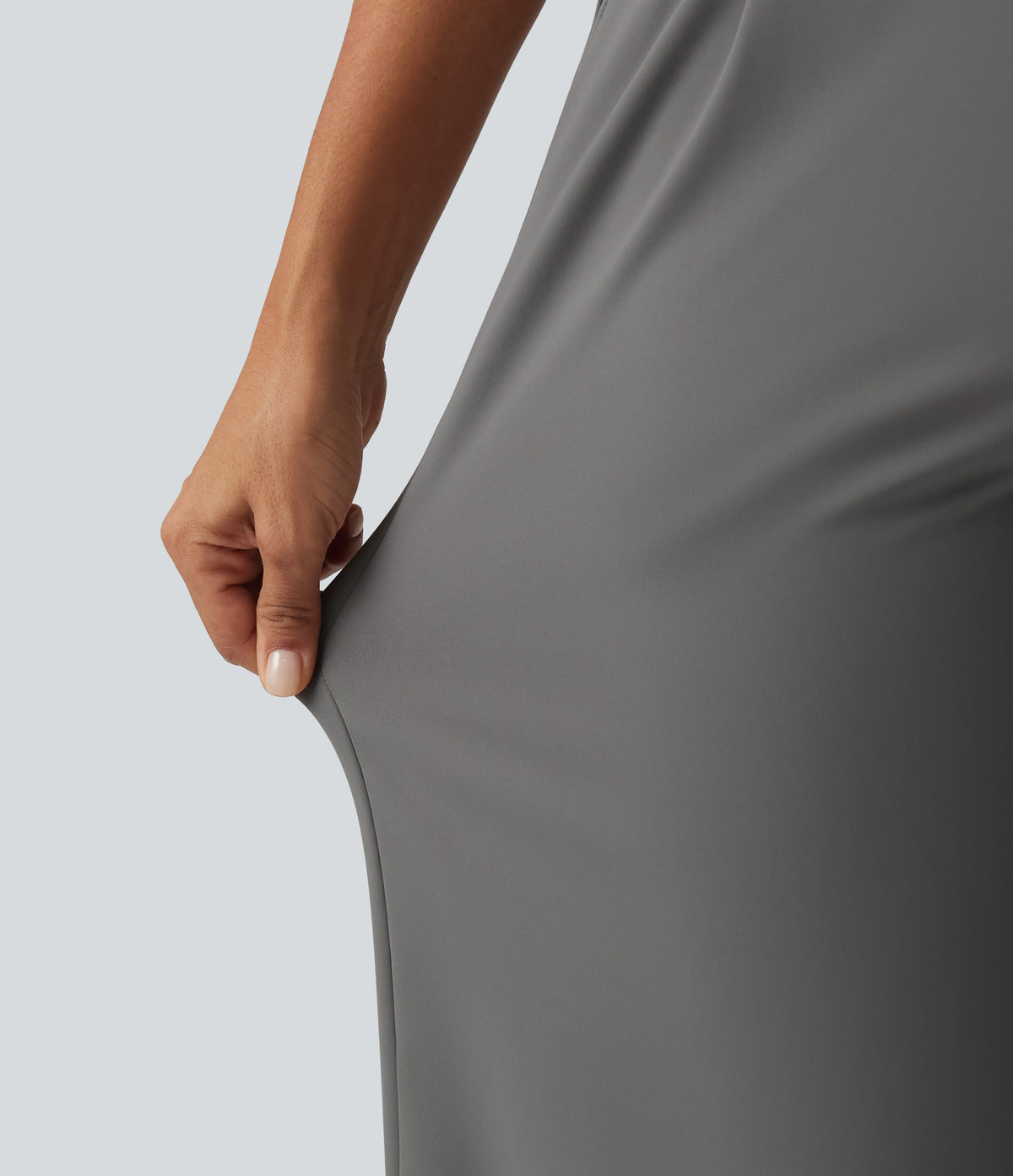 2.0 Pet Hair Resistant High Waisted Straight Leg Work Trousers with Pockets — Silent Storm — view 6
