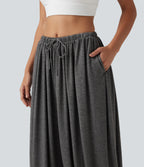 Mid Rise Drawstring Dance Joggers with Pockets — Darl Gray Floral Yarn — view 5