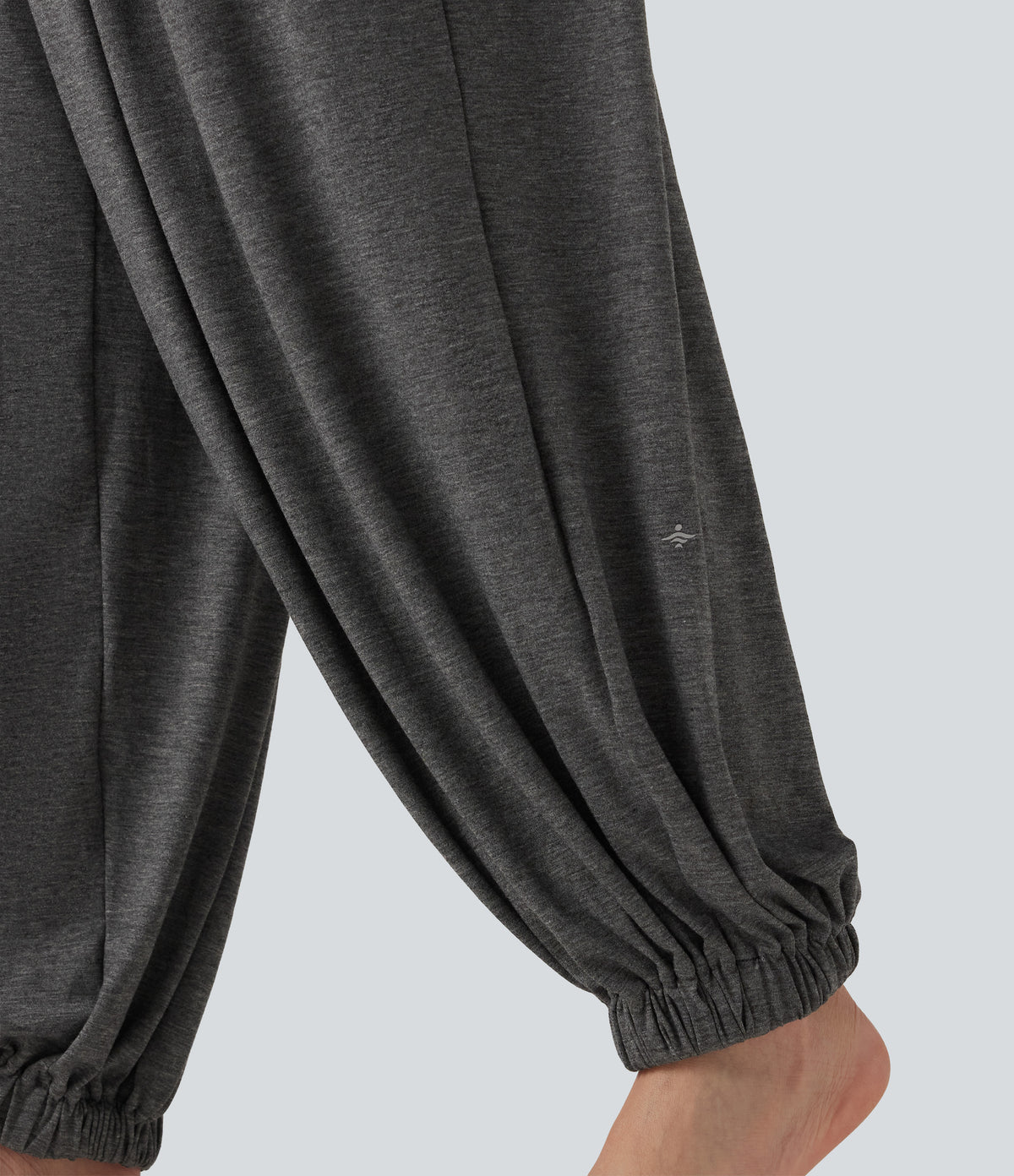 Mid Rise Drawstring Dance Joggers with Pockets — Darl Gray Floral Yarn — view 6
