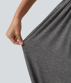 Mid Rise Drawstring Dance Joggers with Pockets — Darl Gray Floral Yarn — view 7