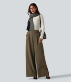 High Waisted Baggy Work Trousers with Pockets — Teak — view 6