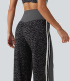 Leopard Print High Waisted Tummy Control Yoga Trousers with Pockets — Shadow Leopard — view 4
