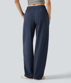 Low Rise Inner Drawstring Barrel Leg Casual Trousers with Pockets — Insignia Blue — view 2
