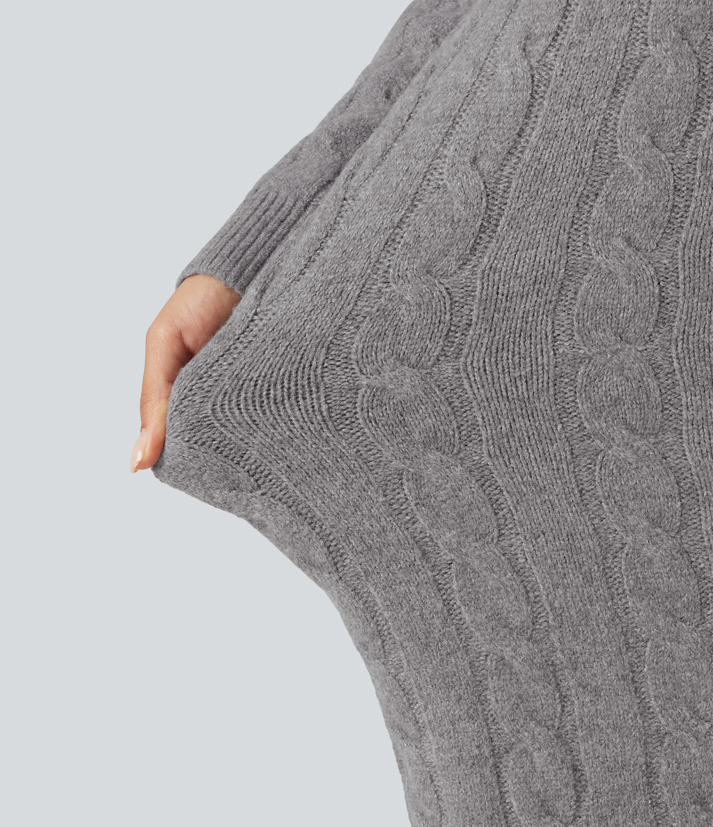Round Neck Long Sleeve Midi Work Dress — Gull Gray — view 5