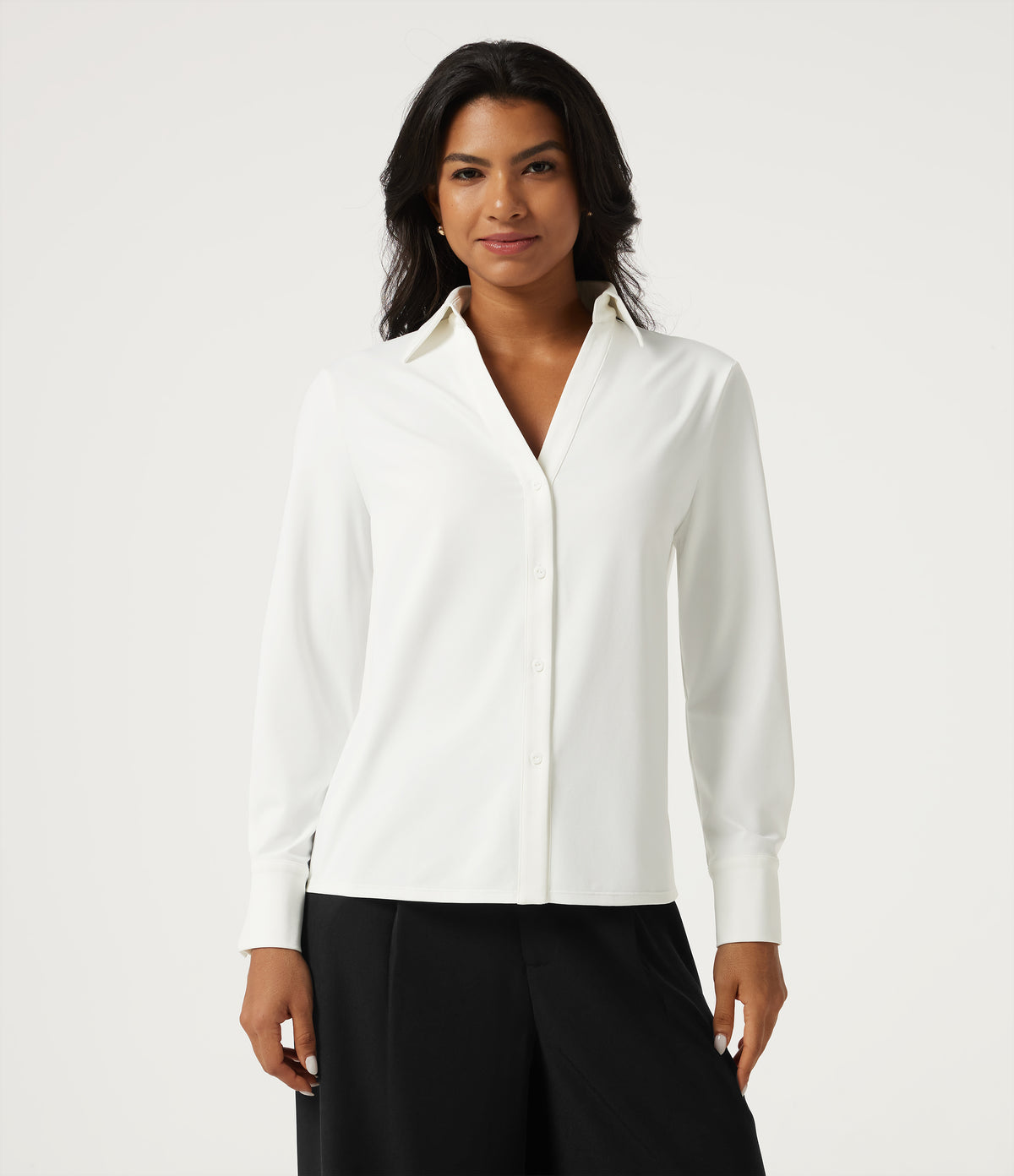 Long Sleeve Work Shirt — White — view 4