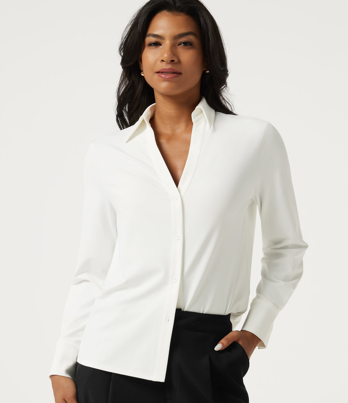 Long Sleeve Work Shirt — White — view 5