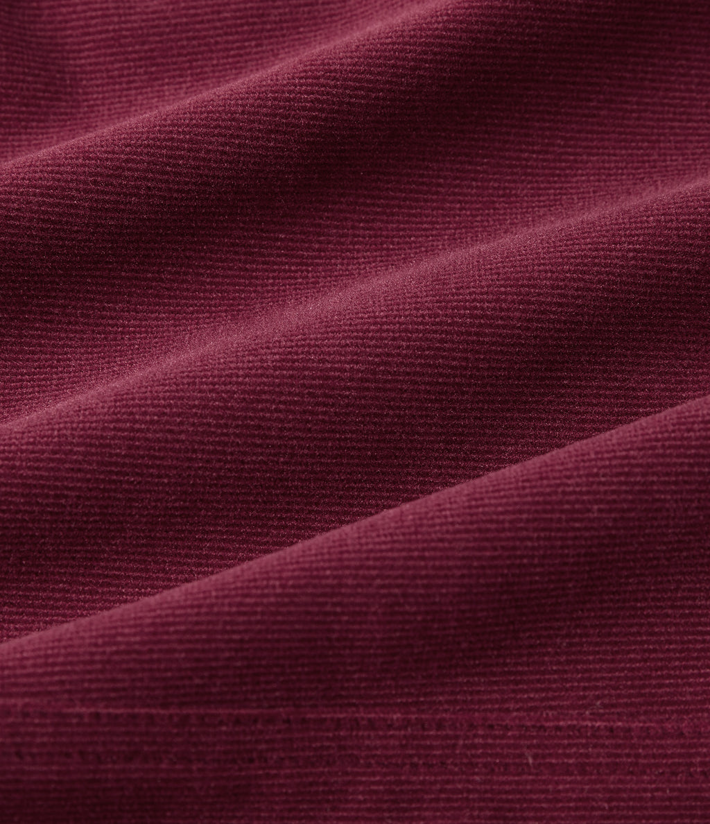 High Waisted A-Line Corduroy Midi Casual Skirt with Pockets — Pomegranate — view 8