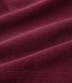 High Waisted A-Line Corduroy Midi Casual Skirt with Pockets — Pomegranate — view 8