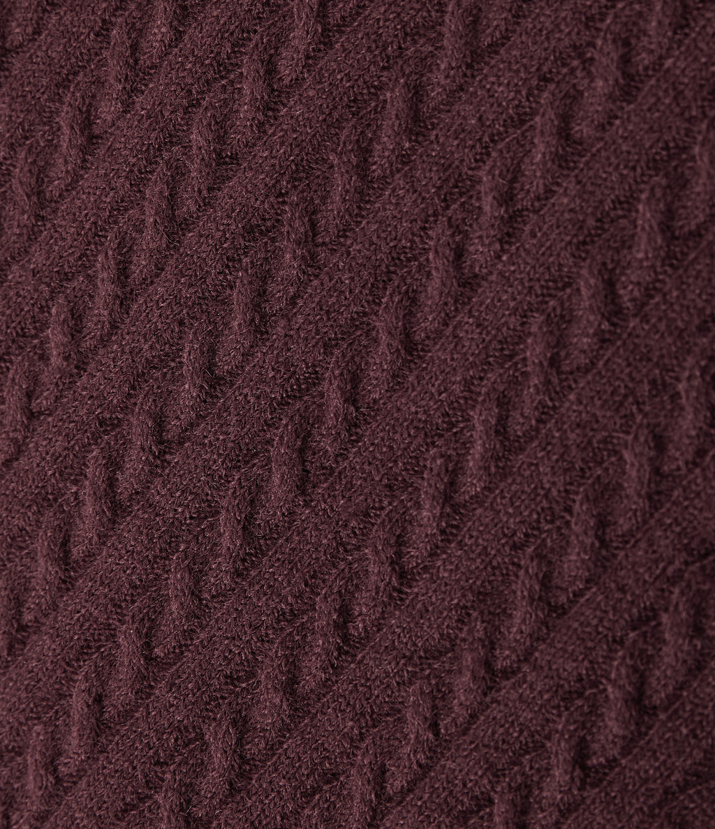 High Waisted Split Hem A-Line Midi Casual Skirt — Muddled Berry — view 8
