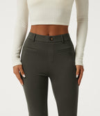 Mid Rise Tapered Work Trousers with Pockets — Forest Night — view 4