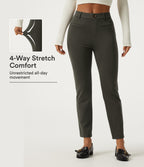 Mid Rise Tapered Work Trousers with Pockets — Forest Night — view 1