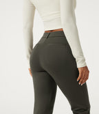 Mid Rise Tapered Work Trousers with Pockets — Forest Night — view 5