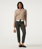 Mid Rise Tapered Work Trousers with Pockets — Forest Night — view 7