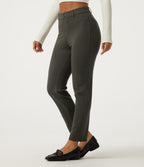 Mid Rise Tapered Work Trousers with Pockets — Forest Night — view 3