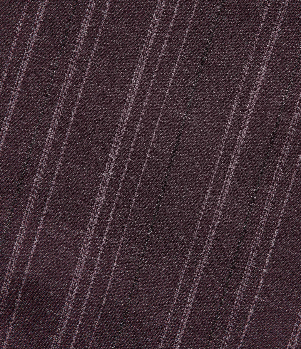 High Waisted Stripe Casual Linen-Feel Joggers with Pockets — Cellar Plum — view 7