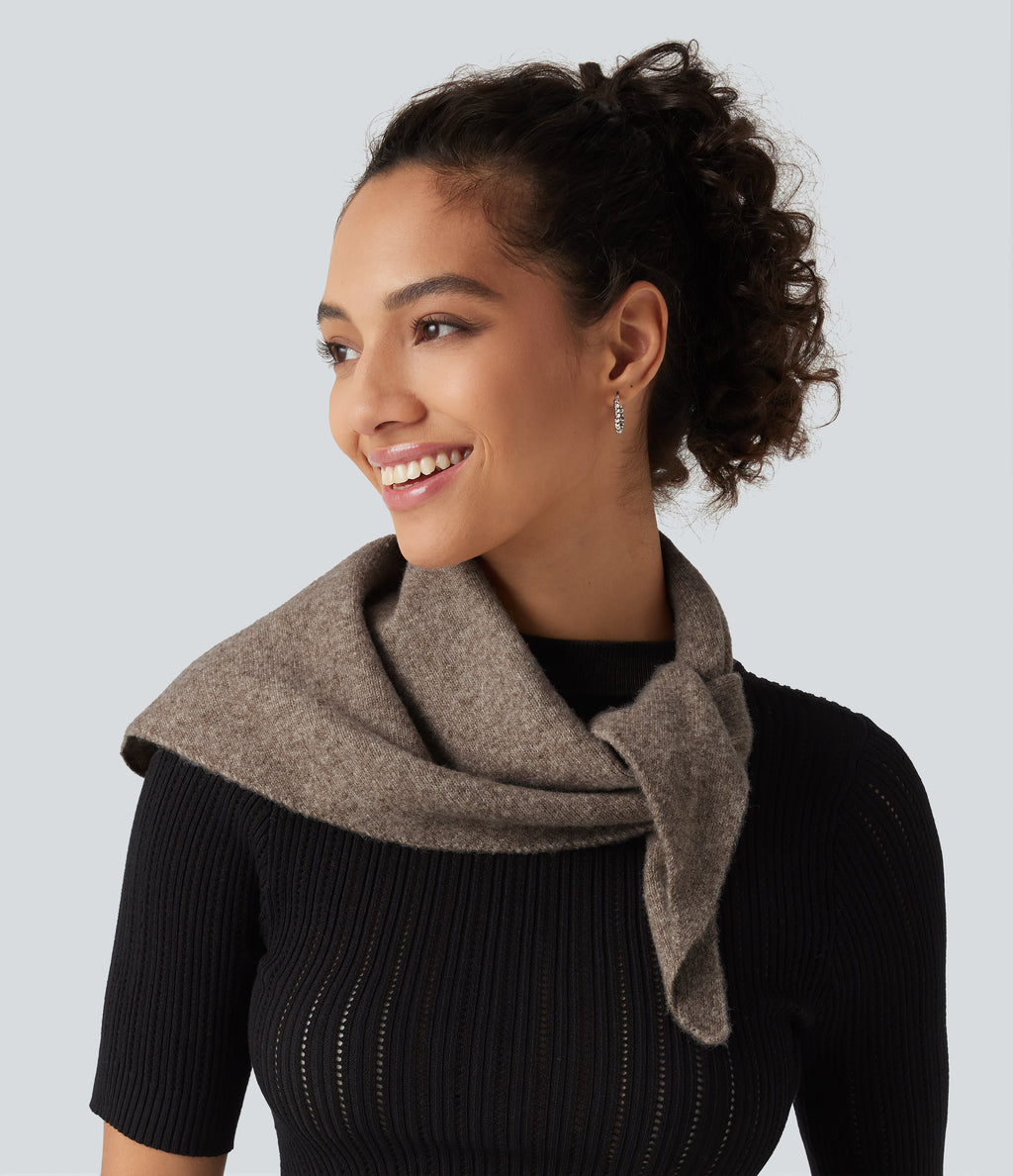 Knit Sweater Scarf — Earthy Brown — view 4