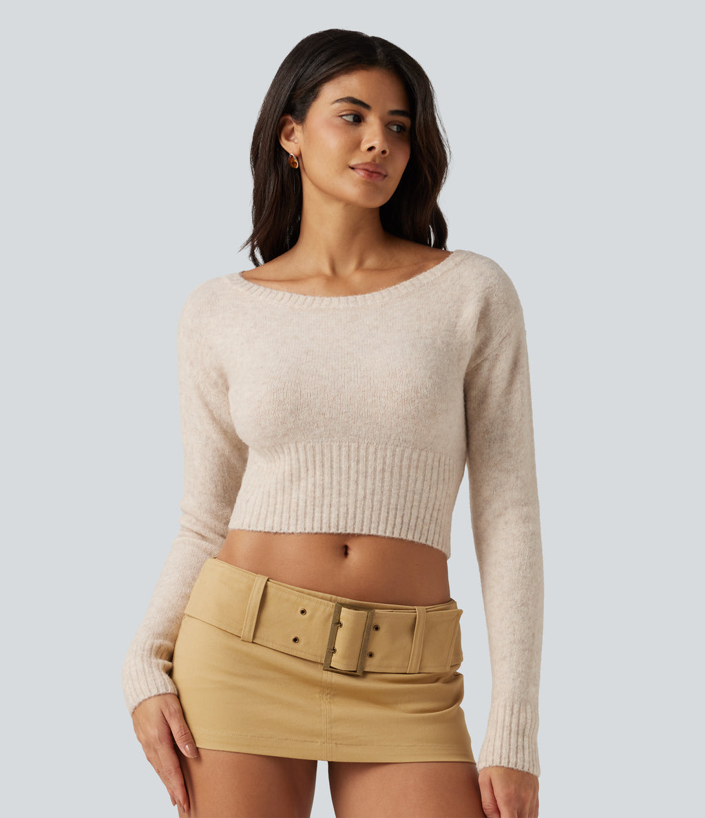 One Shoulder Batwing Long Sleeve Casual Jumper — Nova Scotia — view 3