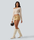 One Shoulder Batwing Long Sleeve Casual Jumper — Nova Scotia — view 7