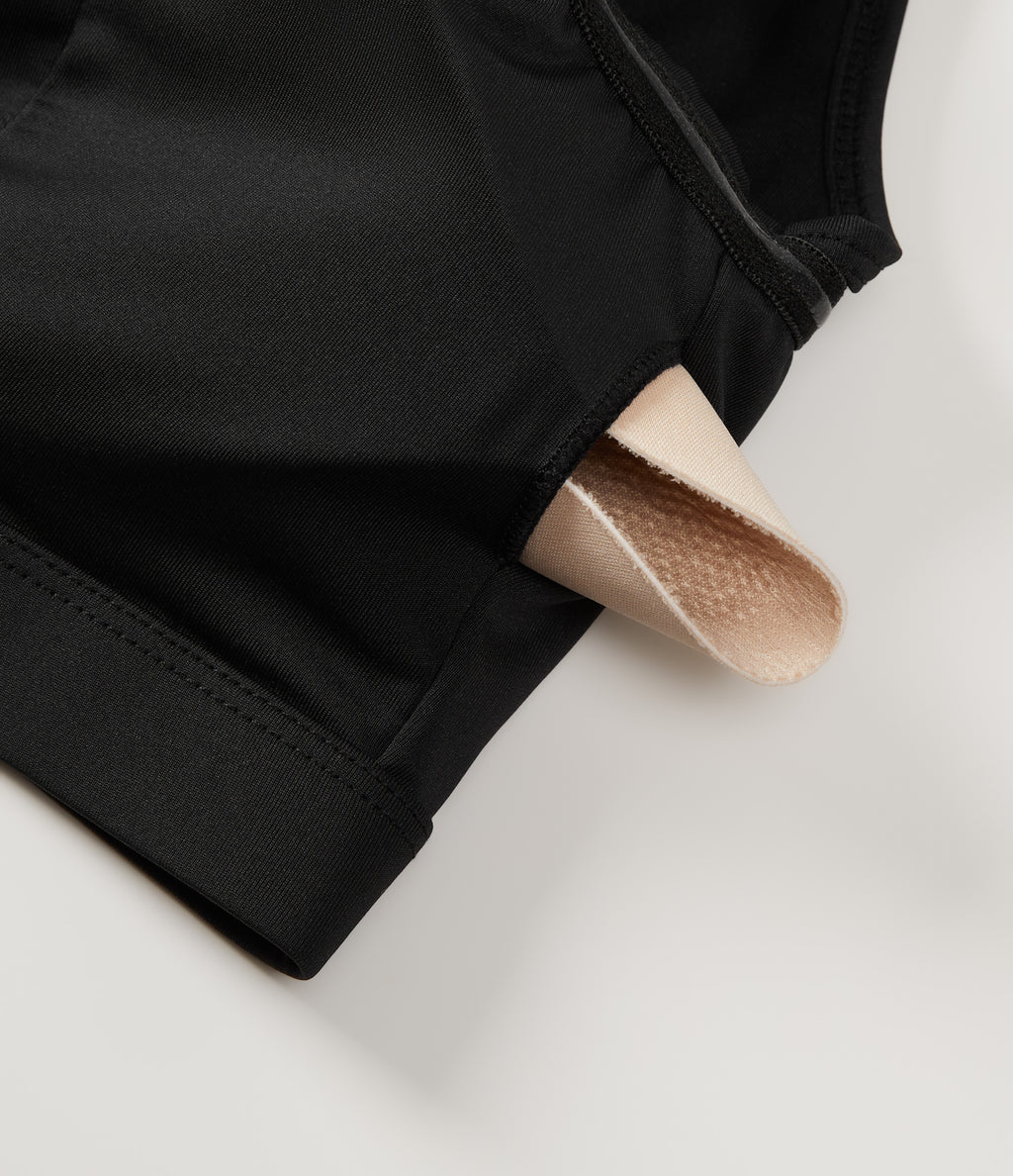 Ribbed Knit Off Shoulder Long Sleeve Thumb Hole Built-in Bra Yoga Sports Top — Dawn Brown — view 8