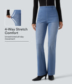 Mid Rise Bootcut Casual Jeans with Pockets — Vallarta Blue Denim — view 1