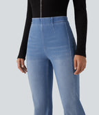 Mid Rise Bootcut Casual Jeans with Pockets — Vallarta Blue Denim — view 5