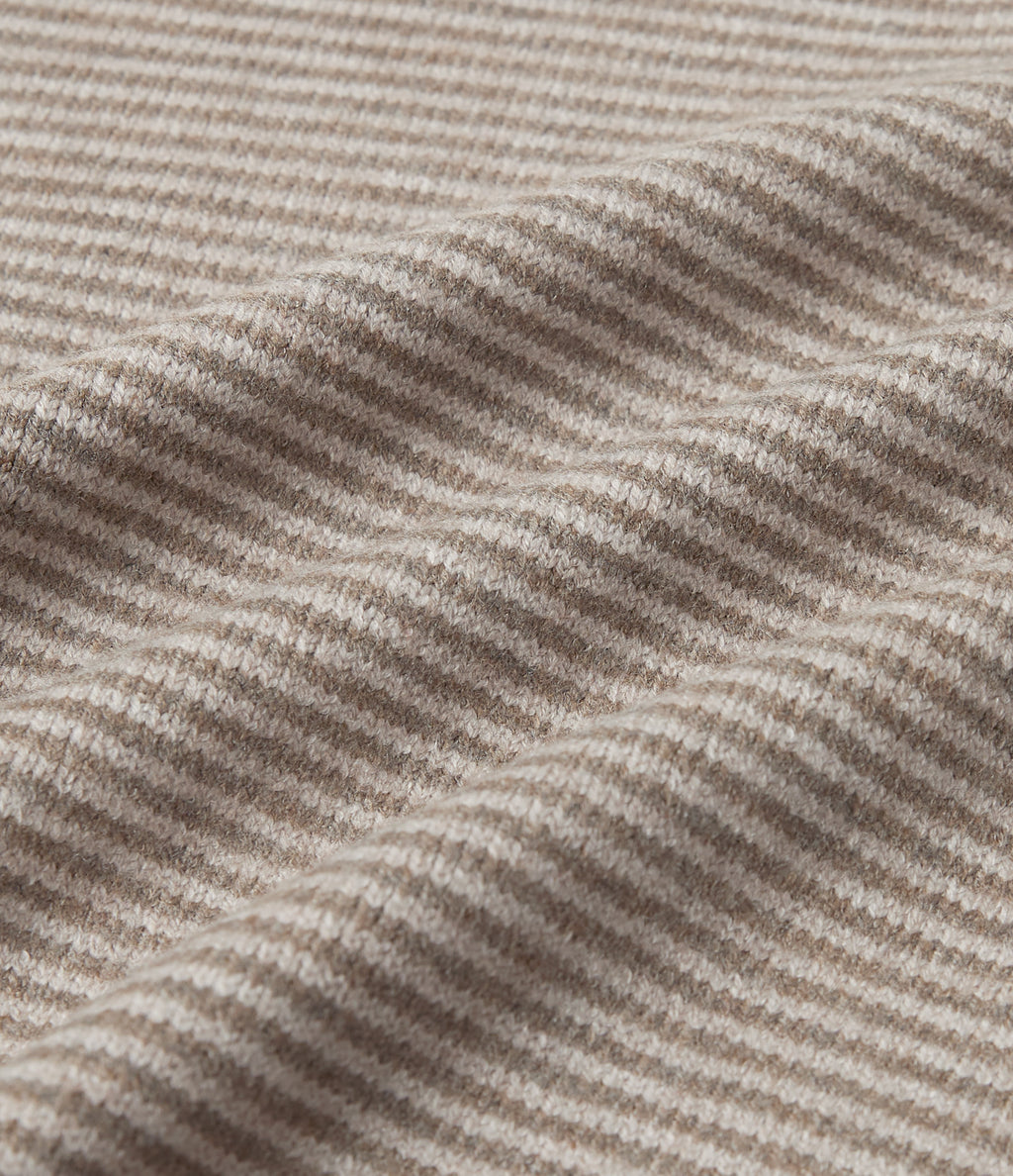 Stripe Sweater Knit Casual Scarf — Vintage Khaki — view 6