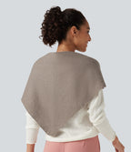 Stripe Sweater Knit Casual Scarf — Vintage Khaki — view 4