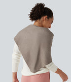 Stripe Sweater Knit Casual Scarf — Vintage Khaki — view 5