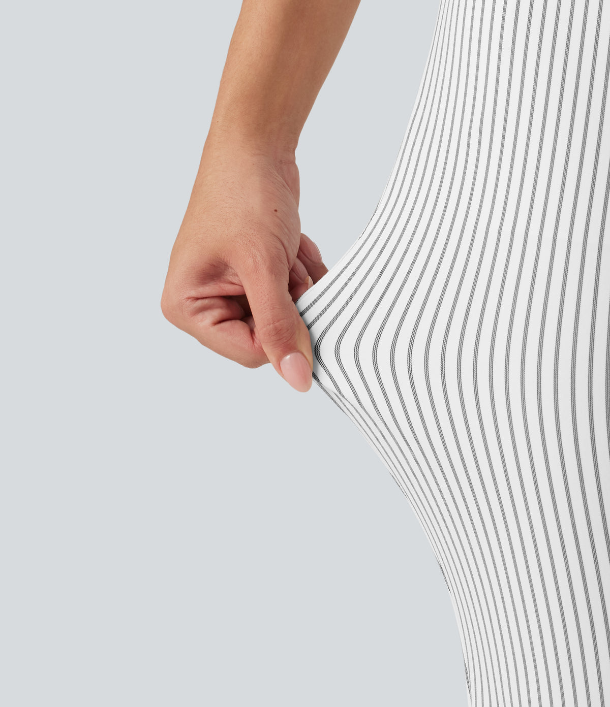 Mid Rise Stripe Bootcut Yoga Leggings with Pockets — Zebra Ripple — view 6
