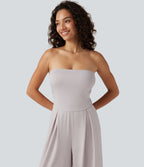 Tube Baggy Casual Jumpsuit with Pockets-Edition — Ashes of Roses — view 4