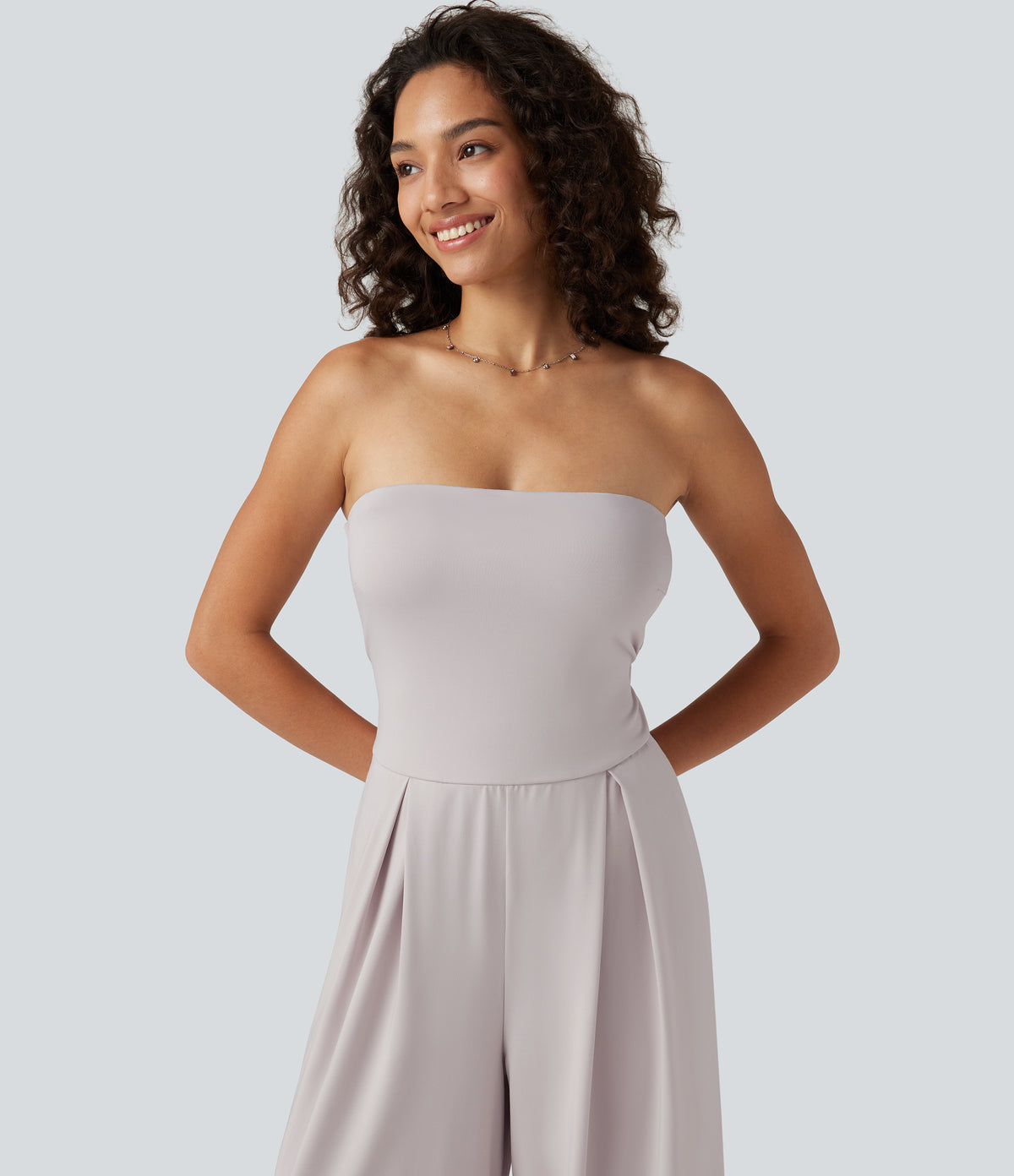Tube Baggy Casual Jumpsuit with Pockets-Edition — Ashes of Roses — view 4