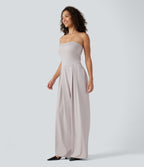 Tube Baggy Casual Jumpsuit with Pockets-Edition — Ashes of Roses — view 3