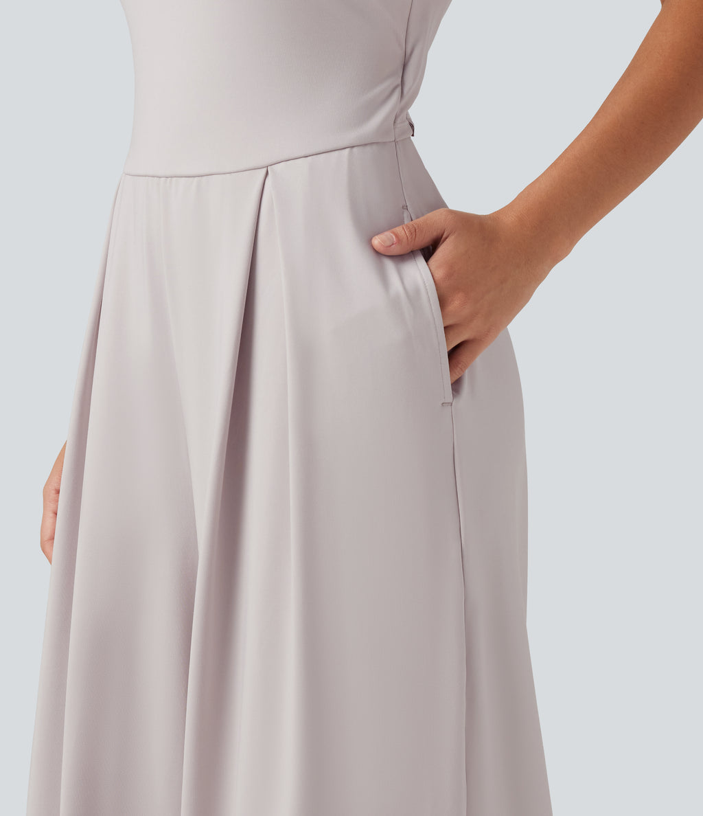 Tube Baggy Casual Jumpsuit with Pockets-Edition — Ashes of Roses — view 6