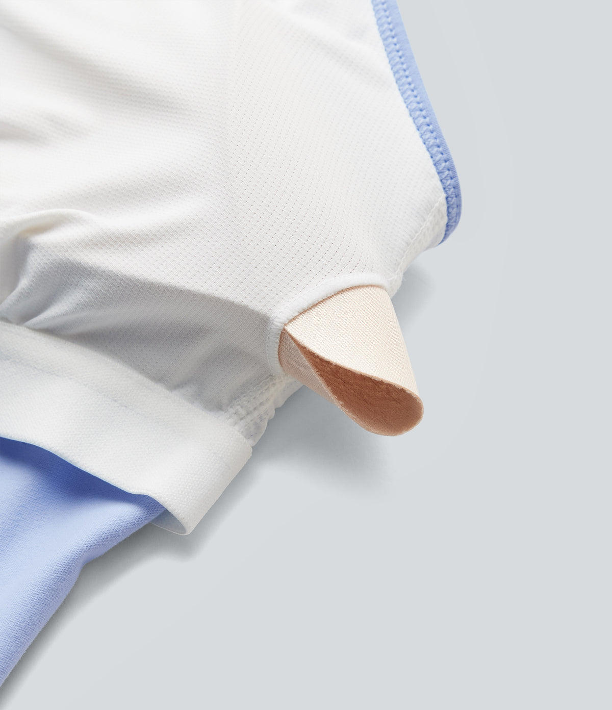 U Neck Crisscross Built-in Bra Cropped Casual Tank Top — Fresh Blue — view 7