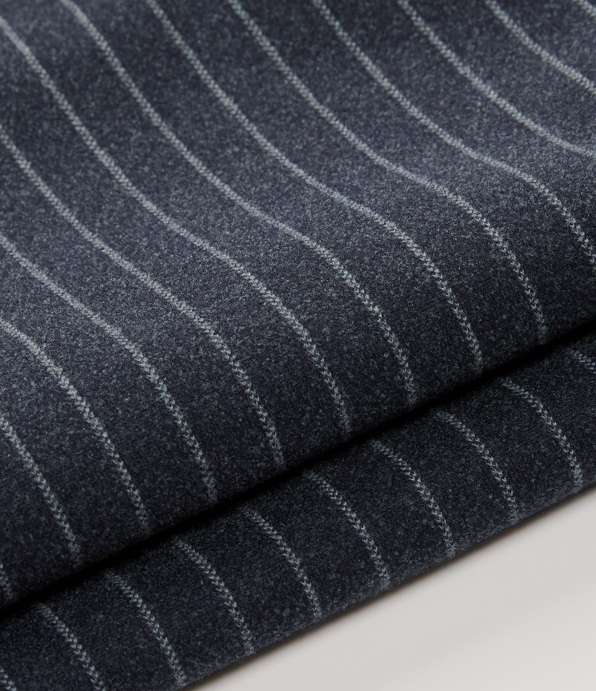 High Waisted Wide Leg Stripe Fleece Work Trousers with Pockets — Deep Blue Stripe — view 7