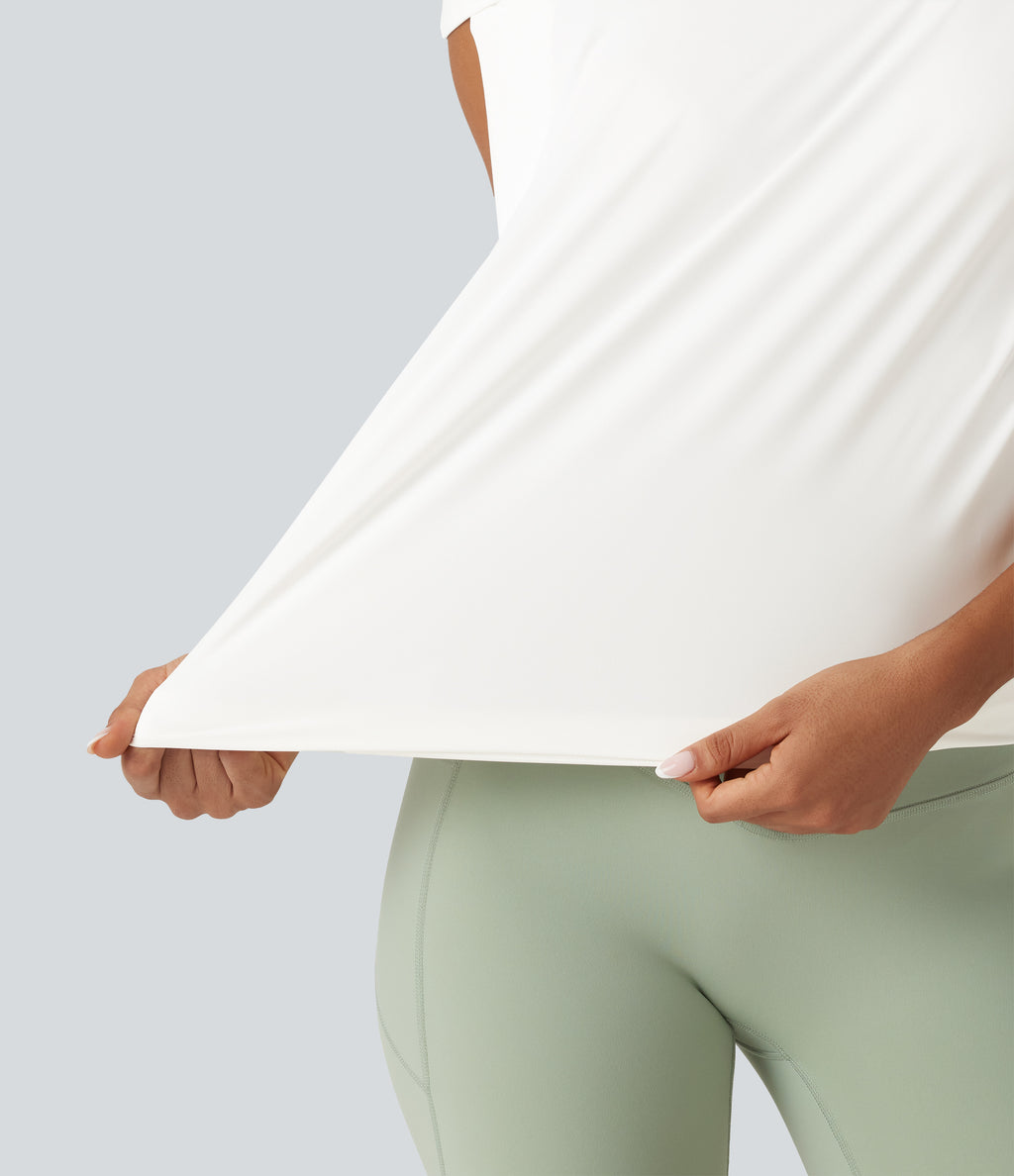 Off Shoulder InstantCool Workout Sports Top-UPF50+ — White — view 6