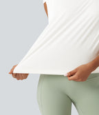 Off Shoulder InstantCool Workout Sports Top-UPF50+ — White — view 6