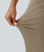 Low Rise Asymmetric Straight Leg Colorful Casual Jeans with Pockets — Yellow Bean Denim — view 6