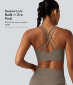 Low Support Built-in Bra Yoga Sports Bra — Dawn Brown — view 1