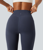 High Waisted Tummy Control Butt Lifting Yoga Leggings with Pockets — Mood Indigo — view 7