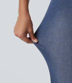 Low Rise Flare Casual Jeans with Pockets — Tide Blue Denim — view 6