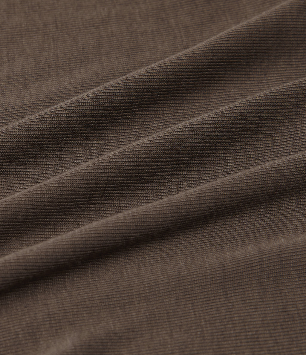 V Neck Long Sleeve Tie Back Crossover Hem Casual Top — Coffee Quartz — view 8