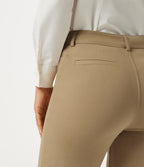 High Waisted Tapered Rolled Hem Work Cotton Trousers with Pockets — Starfish — view 6