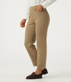 High Waisted Tapered Rolled Hem Work Cotton Trousers with Pockets — Starfish — view 3