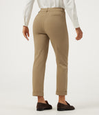 High Waisted Tapered Rolled Hem Work Cotton Trousers with Pockets — Starfish — view 2