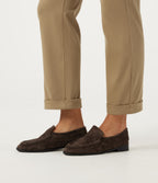 High Waisted Tapered Rolled Hem Work Cotton Trousers with Pockets — Starfish — view 7