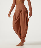 Airy High Waisted Stacked InstantCool Dance Joggers with Pockets — Orange Rust — view 3